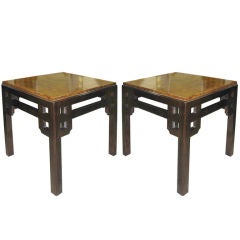 Vintage Elegant Pair of Ming Style End/Side Tables