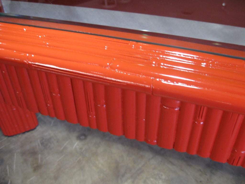 Exceptional Faux bamboo Lacquered Console Table