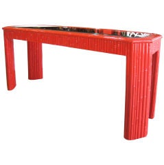 Exceptional Faux bamboo Lacquered Console Table