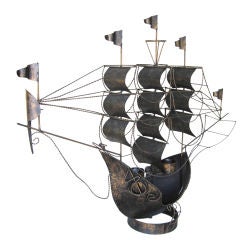 Vintage Exceptional Large Galleon Lamp, One of a PAIR!
