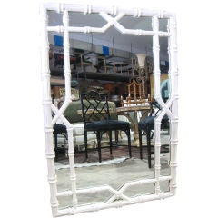 Elegant Faux Bamboo Chinese Chippendale Style Mirror