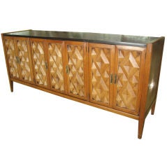 Elegant Mid Century Sideboard with Geometrical Front Doors