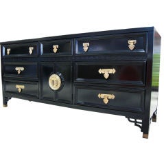 Elegant Lacquered "Shangri La" Style Cabinet