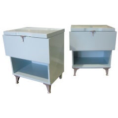 Pair of Italian Mid Century Lacquered End Cabinets