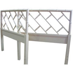 Vintage Pair of Faux Bamboo Twin Head Boards
