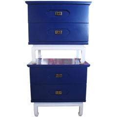Pair of Ming Style Two Tone  End Tables