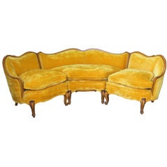 Superb 40's  3 piece Down and Mohair Sofa