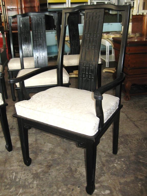 American Elegant set of Ming Style High  Back Dining Chairs