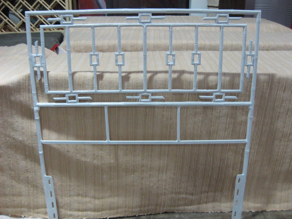 Pair of Chinese Chippendale Faux Bamboo Twin Headbords