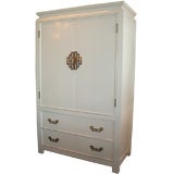 Restored  Mid Century White Lacquered Cabinet