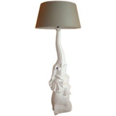 Vintage White Elephant Floor Lamp