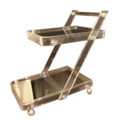 Mid Century Chic Mirrored Lucite Bar