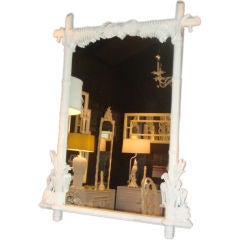 White Lacquered  Restored Everglades Mirror