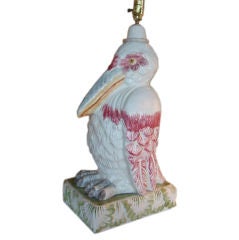 Mid Century Florida  Porcelain Bird Lamp