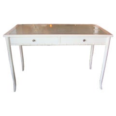 Restored Mid Century  Faux Bamboo Desk