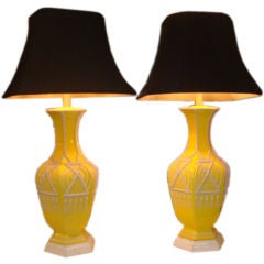 Pair of  Yellow Turkish Yali Lamps