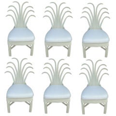 Set of Six  Extraordinary  Mid Century Bamboo Chairs