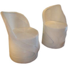 Pair of  Modern  Mid Century Rattan Chairs