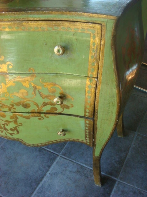 Mid Century Italian  Brilliant Green Dresser
