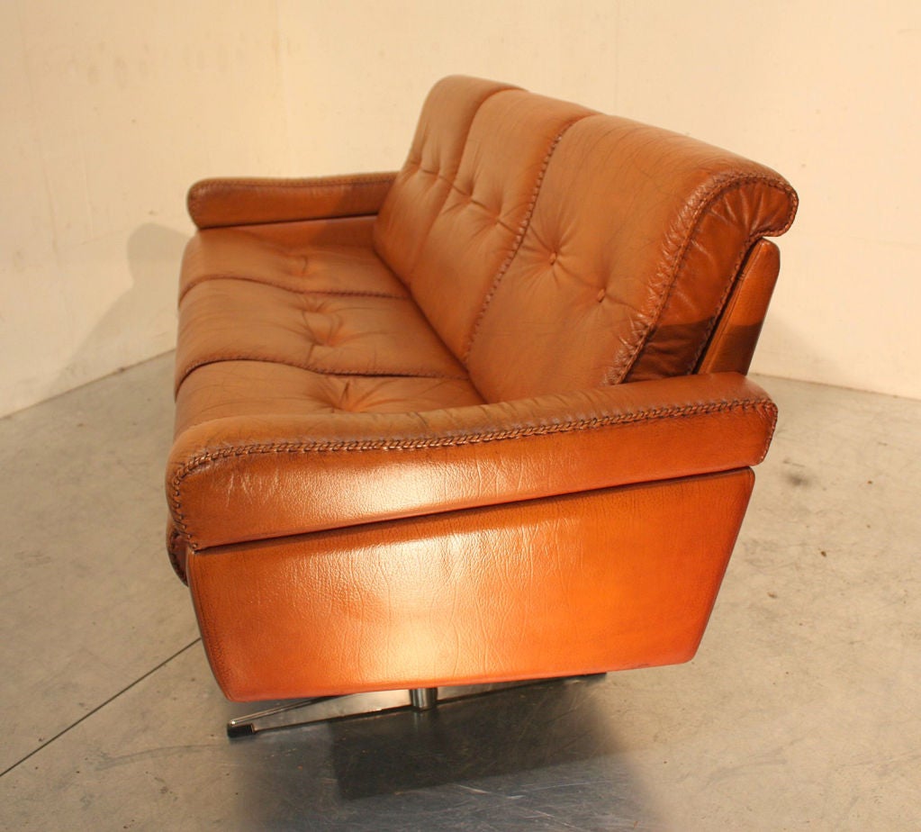 Original 1960’s Leather 3 seater Sofa by De Sede