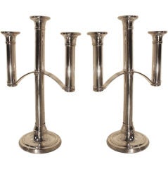A Pair of Silver Plated Danish Candelabra c1950