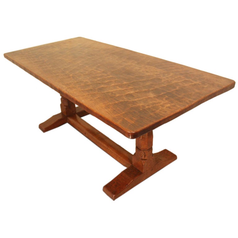 An Original 1930's Robert Thompson, the 'Mouseman' Dining Table For Sale