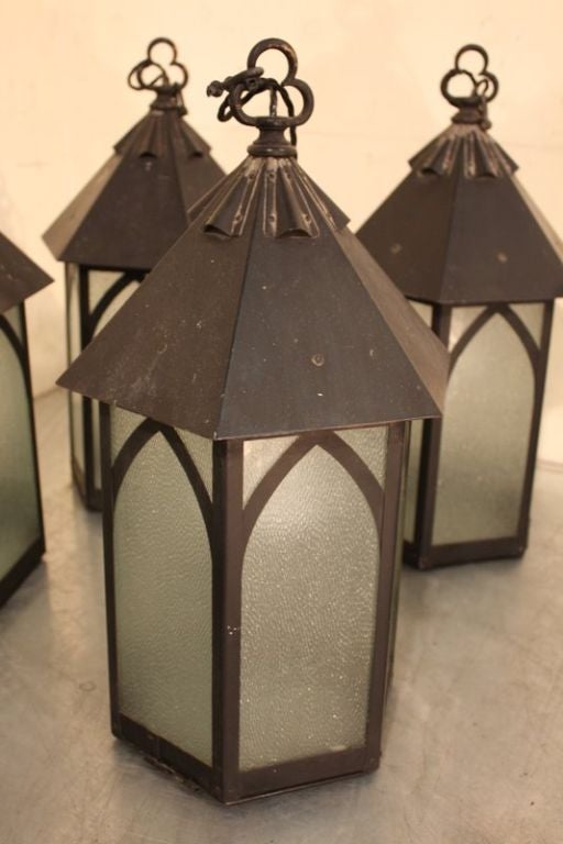 An original 1920’s Arts &Crafts English lantern of small scale