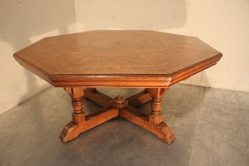 An English Parquetry Top Low Table c1890