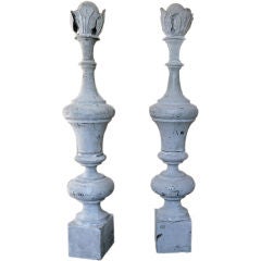Pair Tall Zinc Finials