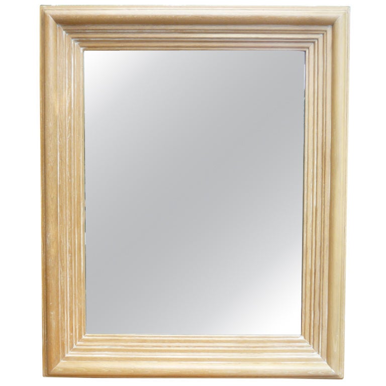 Large Cerused Oak Mirror For Sale