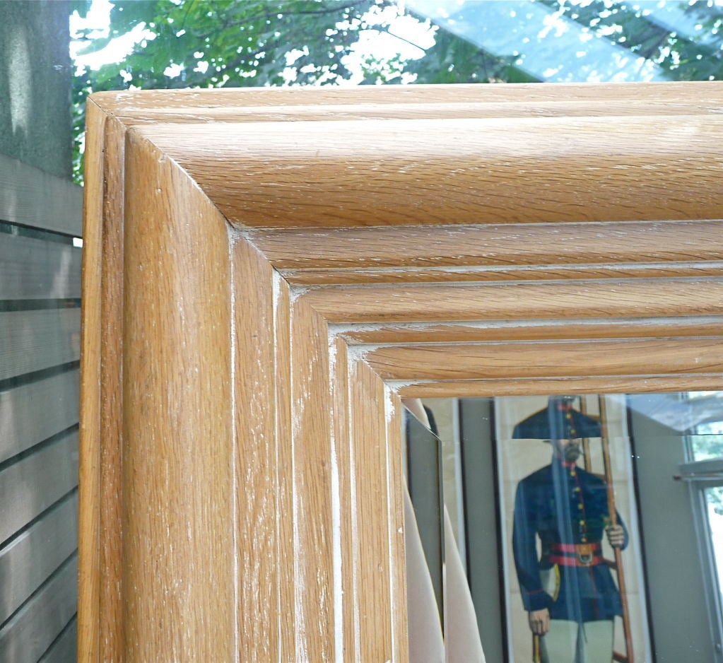 Large Cerused Oak Mirror