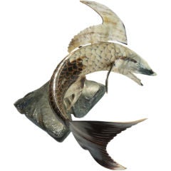 Vintage Fish Carved From Horn Sculpture