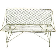 Antique Charming French Wire Bench
