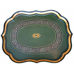 Signed B. Walton & Co. Papier-Mâché Tray on Tilting Stand, circa 1840