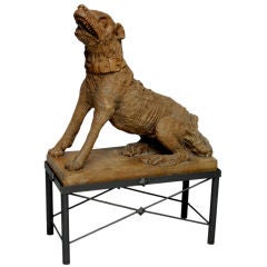 An Italian 19th C Terracotta Statue of a Dog, C1850