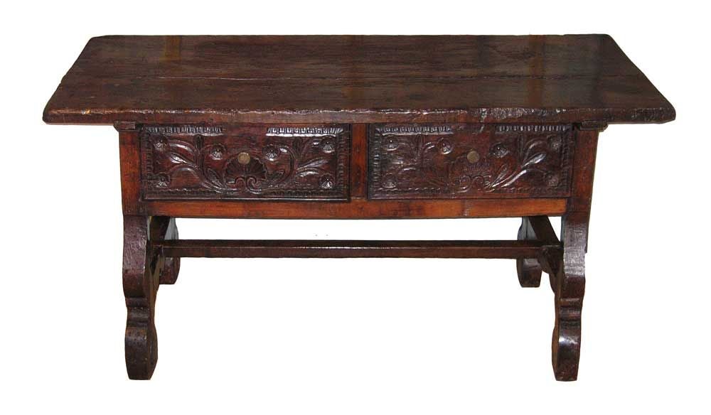 Spanish Baroque Center Table, Walnut, 17th Century