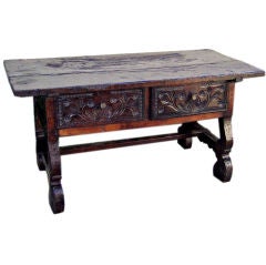 Spanish Baroque Center Table, Walnut, 17th Century