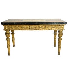 Table console italienne en bois doré, style romain, vers 1760