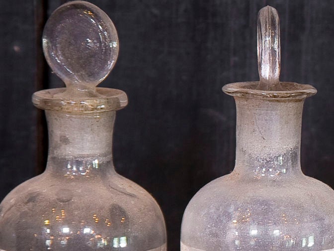 set of  six antique apothecary bottles 2