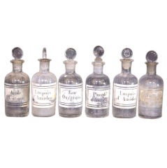 set of  six Antique apothecary bottles