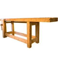 Authentic Belgian antique work bench