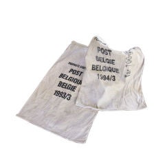 Vintage Belgian linen postal bags