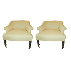 Pair 19th. Century French Napoleon III Chaffeuse