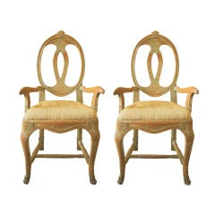 Antique Pair  of Unusual Rococo Swedish Youth Chairs