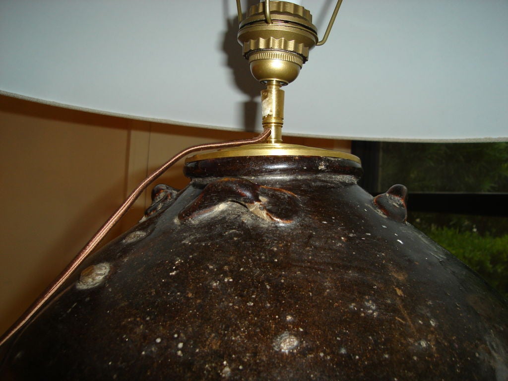 19th. C Indian Water Jar Lamp In Excellent Condition In Houston, TX