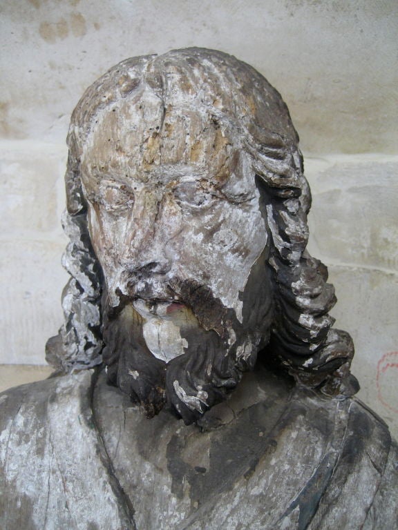 French Antique 18th Century Statue of St. Roch from a Chapel Near Arles, France