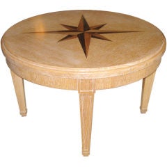 Round Cerused Oak Table, c. 1940