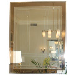 Mid-century Mirror with Smoked Glass and Chrome Frame