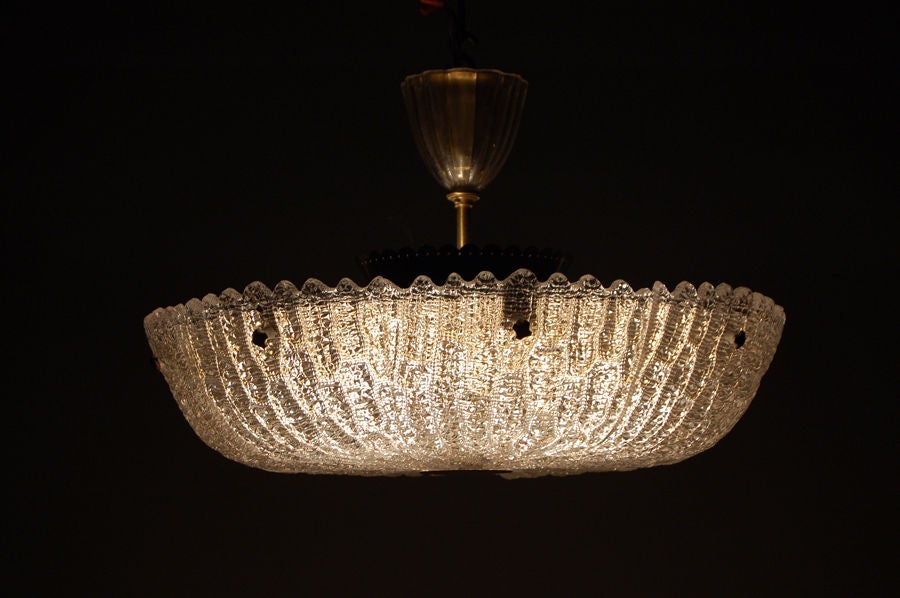 8 Panel Crystal Ceiling Lamp by Orrefors