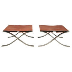 Pair of Barcelona Sling Stools